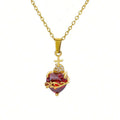Heart Pendant Necklace Alloy Gold Plated Cubic Zirconia Religious Christian Jewelry Unisex Everyday Wearing Gift Link Chain