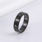 COOLTIME Gothic Cross Couple Rings Stainless Steel Silver Color Jesus Cross Finger Ring for Men Women Punk Jewelry Wedding Gift
