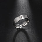 COOLTIME Gothic Cross Couple Rings Stainless Steel Silver Color Jesus Cross Finger Ring for Men Women Punk Jewelry Wedding Gift
