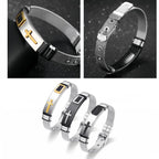 Black Gold Plated Cross Stainless Steel Bracelet for Men, Chain Jewelry Accessory, Punk Bracelets, High Quality