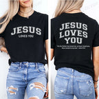 Jesus Loves You T-Shirt Christian Faith Based T Shirts Love Like Jesus T-Shirts Casual Short Sleeve Tee Tshirt for Women Clothes