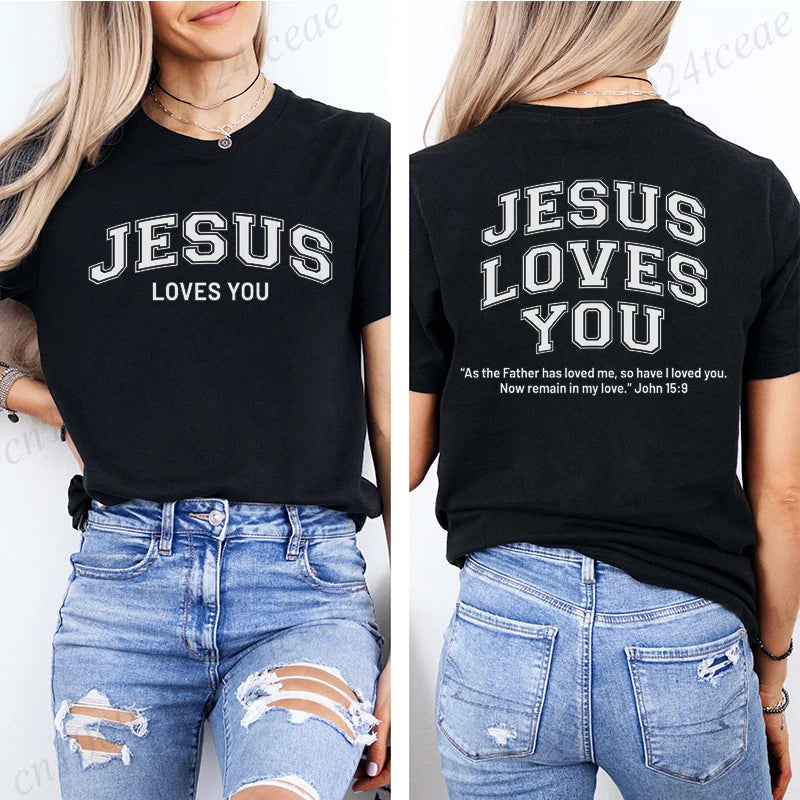 Jesus Loves You T-Shirt Christian Faith Based T Shirts Love Like Jesus T-Shirts Casual Short Sleeve Tee Tshirt for Women Clothes