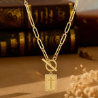 DOTIFI Stainless Steel Square Cross Pendant Necklace