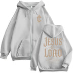 Jesus Is Lord Zipper Hoodie Oversized Casual Pullover Streetwear
