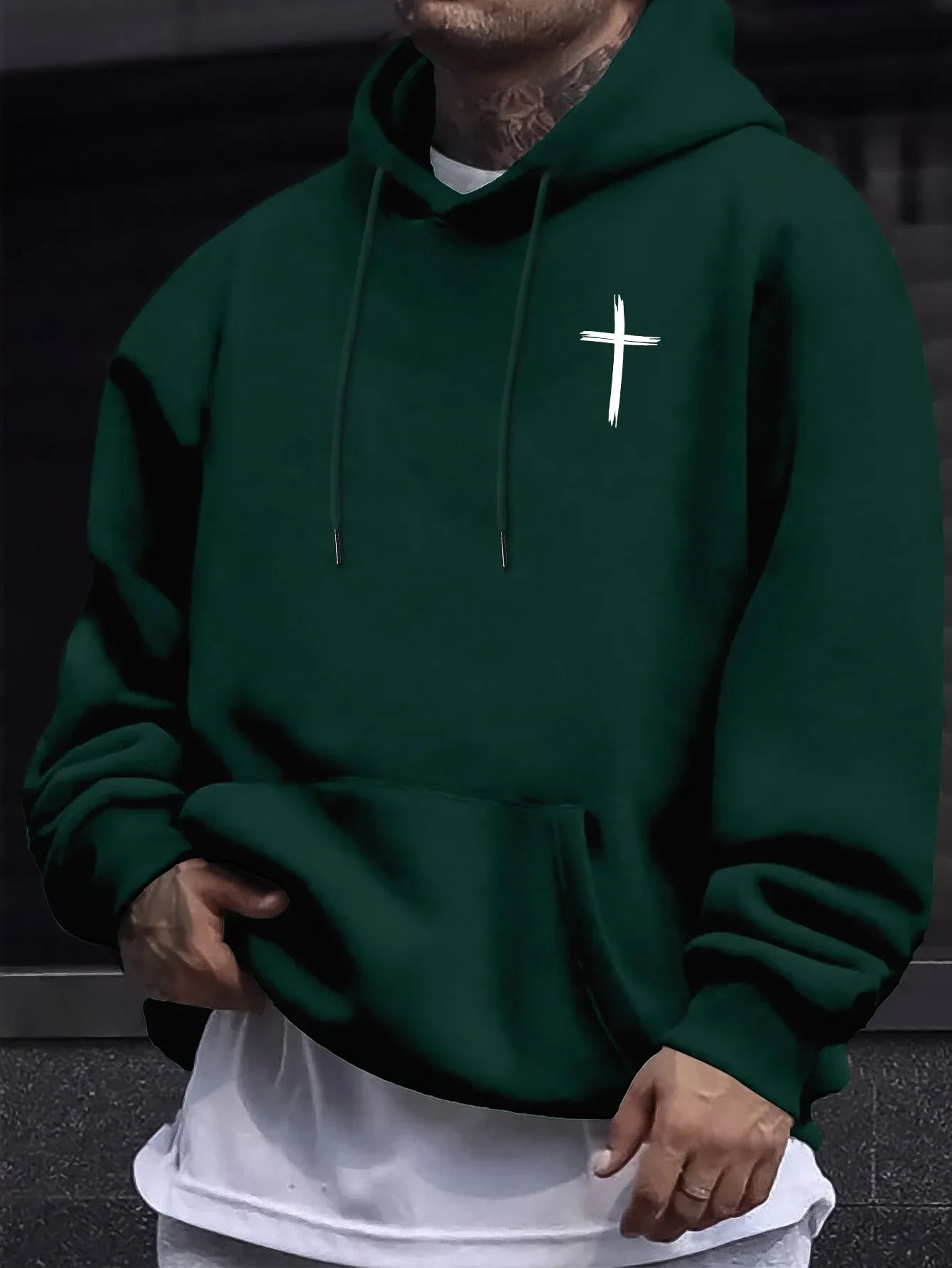 Urban Style Christian Hoodie, Simple Cross