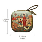 Virgin Mary Jesus Prayer Rosary Bag Religious Jewelry Storage Box Prayer Beads Rosary Box Christian Gifts 7x7cm