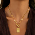 DOTIFI Stainless Steel Square Cross Pendant Necklace