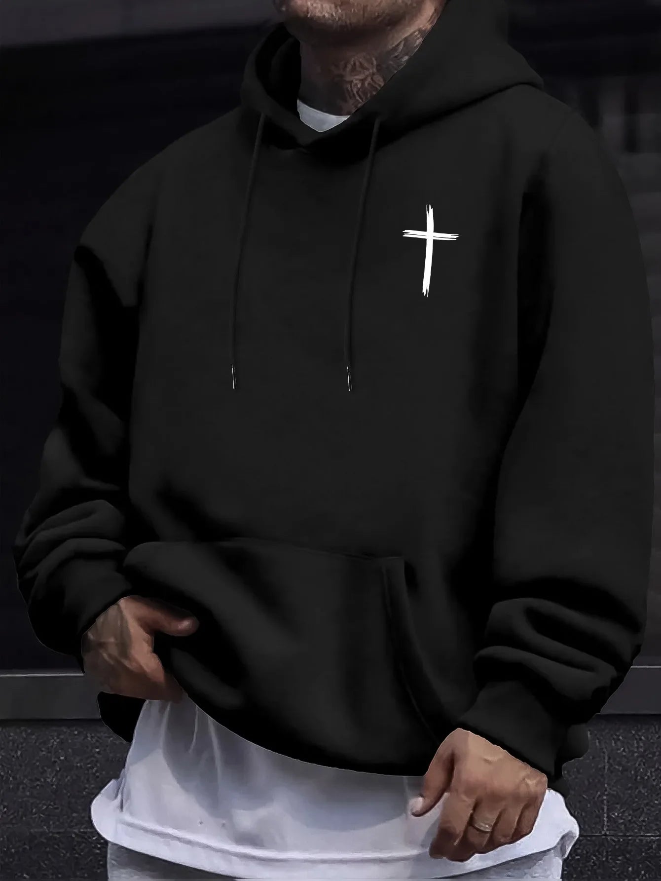 Urban Style Christian Hoodie, Simple Cross