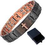 Pure Copper Bracelet for Men, Cross Copper Magnetic Bracelet with Ultra Strength Magnets, Adjustable Jewelry Box Christmas Gifts