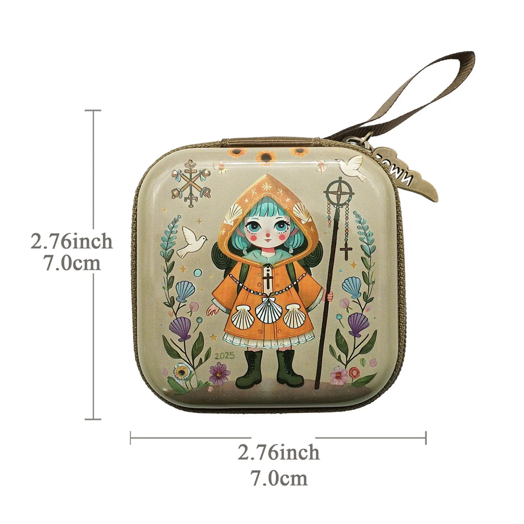 Virgin Mary Jesus Prayer Rosary Bag Religious Jewelry Storage Box Prayer Beads Rosary Box Christian Gifts 7x7cm