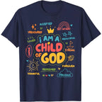 I Am A Child of God Christian Retro TShirt Faith Jesus Gifts Tee Tops Christianity Men Women Summer Crewneck Cotton Short Slevee