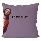 Jesus Meme Pillow Cover, Christian Religious Humor Cushion Case, "I Saw That" Text Throw Pillow, Novelty Home Decor Gift