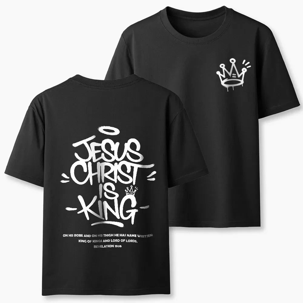 2026 Summer New Style Jesus Christ Is King Christian High-quality Casual Breathable Round-neck T-shirt for Both Men and Women