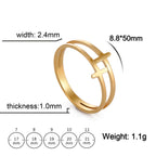 COOLTIME Gothic Cross Couple Rings Stainless Steel Silver Color Jesus Cross Finger Ring for Men Women Punk Jewelry Wedding Gift