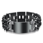 HNSP 24MM Width 316L Stainless Steel Cuban Chain Cross Bracelet For Men Jewelry Male Hand Chain Wrap Bracelets Punk Accessory