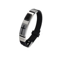 Black Gold Plated Cross Stainless Steel Bracelet for Men, Chain Jewelry Accessory, Punk Bracelets, High Quality