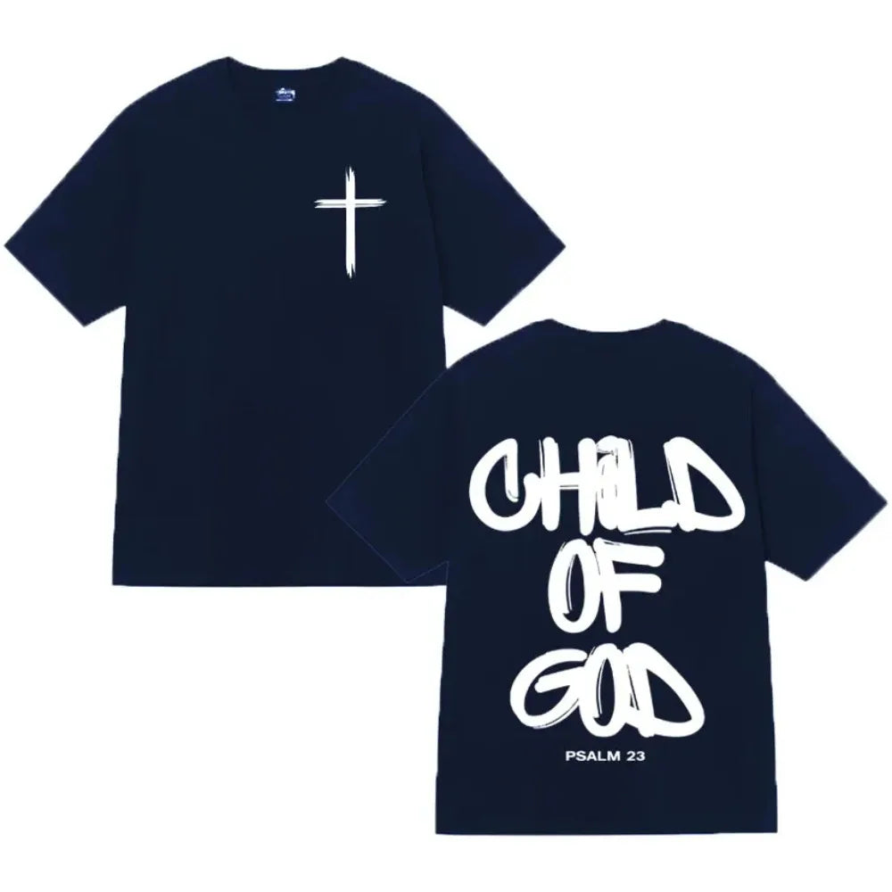 Summer New Edition Bible Christian Doctrine Jesus Pattern Men T-shirt 100%Cotton Loose Casual Style Street Retro Trend Versatile