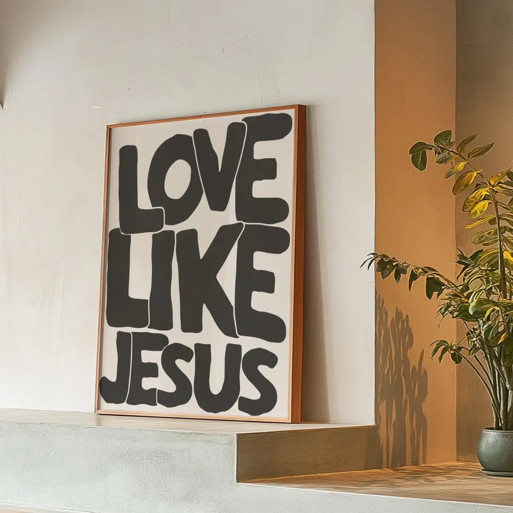 Modern Christian Wall Decor, Love Like Jesus Christian Poster Retro Christian Wall Art, Christian Gifts Digital Art, Printable