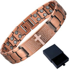 Pure Copper Bracelet for Men, Cross Copper Magnetic Bracelet with Ultra Strength Magnets, Adjustable Jewelry Box Christmas Gifts
