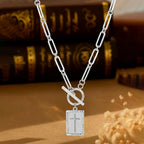 DOTIFI Stainless Steel Square Cross Pendant Necklace