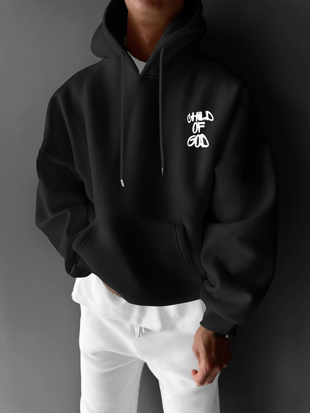 Men's Christian "Child Of God" Hoodie Hip Hop Sports Streetwear Religious Casual Loose Pullover Sweatshirt Tops