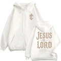 Jesus Is Lord Zipper Hoodie Oversized Casual Pullover Streetwear