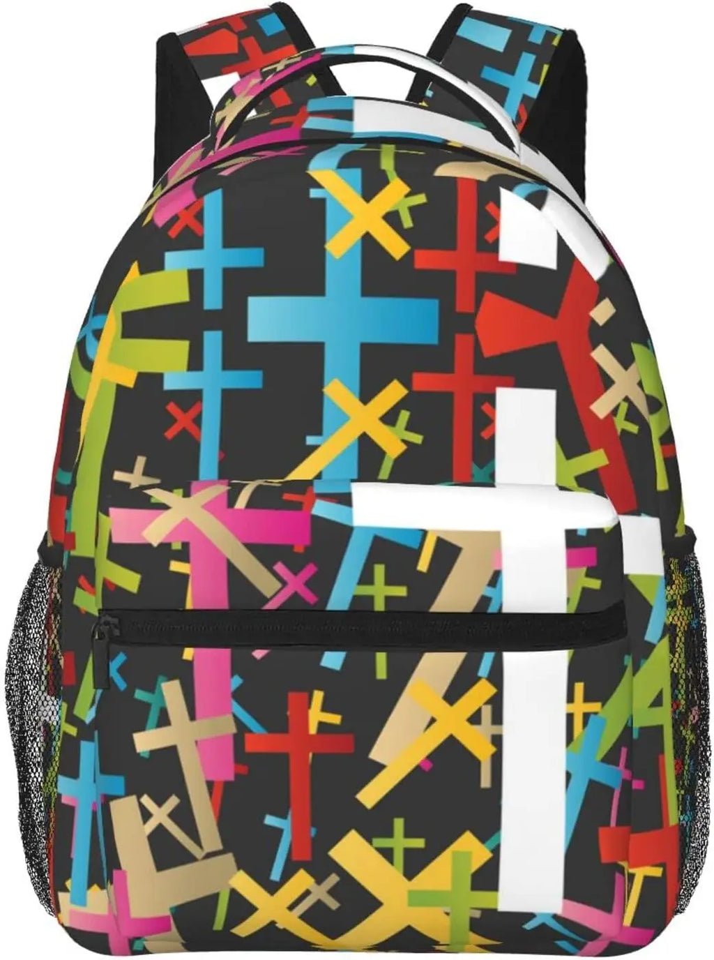 Fashion Jesus Cross Backpack Christian Travel Laptop Backpack Lightweight Bookbag for Women Men