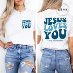 Jesus Loves You T-Shirt Christian Faith Based T Shirts Love Like Jesus T-Shirts Casual Short Sleeve Tee Tshirt for Women Clothes