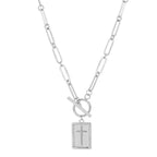 DOTIFI Stainless Steel Square Cross Pendant Necklace