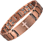 Pure Copper Bracelet for Men, Cross Copper Magnetic Bracelet with Ultra Strength Magnets, Adjustable Jewelry Box Christmas Gifts