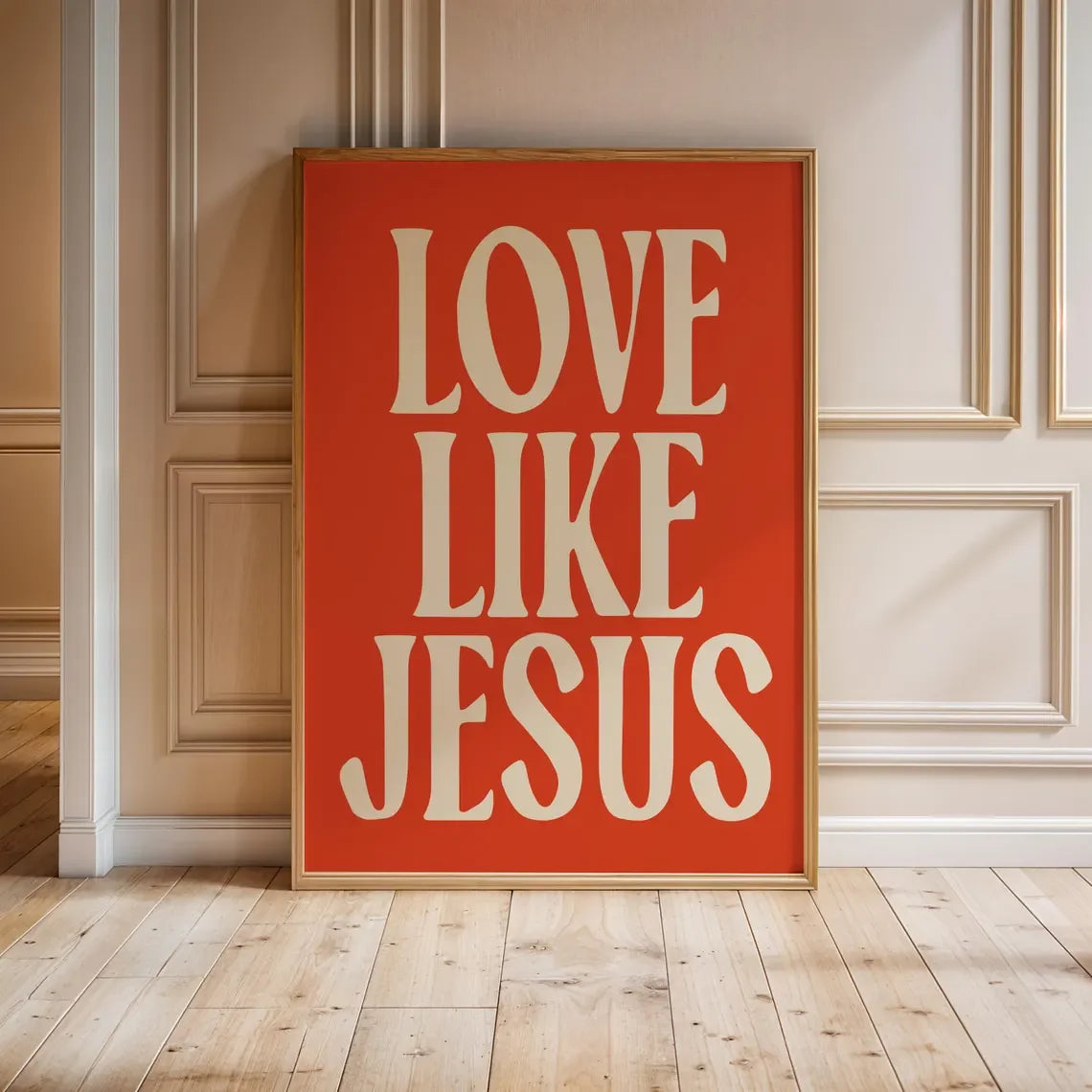 Modern Christian Wall Decor, Love Like Jesus Christian Poster Retro Christian Wall Art, Christian Gifts Digital Art, Printable
