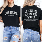 Jesus Loves You T-Shirt Christian Faith Based T Shirts Love Like Jesus T-Shirts Casual Short Sleeve Tee Tshirt for Women Clothes