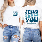 Jesus Loves You T-Shirt Christian Faith Based T Shirts Love Like Jesus T-Shirts Casual Short Sleeve Tee Tshirt for Women Clothes