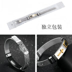 Black Gold Plated Cross Stainless Steel Bracelet for Men, Chain Jewelry Accessory, Punk Bracelets, High Quality