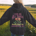 Christian Floral sweatshirt hoodie gift for her Bible verse Hoody Jesus aesthetic sweater Words on back crewneck Faith apparel