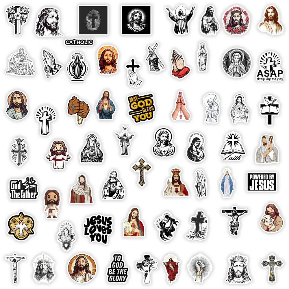 Jesus Bible God Christian Stickers Art DIY Gift Decal for Laptop Phone Scrapbook Luggage Bottles Decorative Graffiti Waterproof