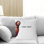 Jesus Meme Pillow Cover, Christian Religious Humor Cushion Case, "I Saw That" Text Throw Pillow, Novelty Home Decor Gift