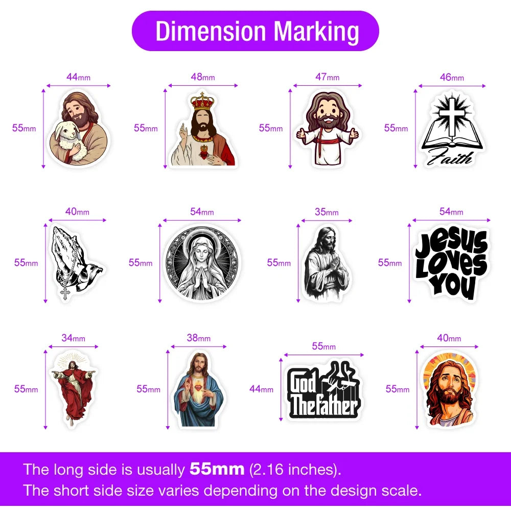 Jesus Bible God Christian Stickers Art DIY Gift Decal for Laptop Phone Scrapbook Luggage Bottles Decorative Graffiti Waterproof