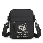 Christianity Retro Men Women Shoulder Bag，harajuku Lion and Cross Street Style Mobile Phone Bag，unisex Jesus Small Crossbody Bag