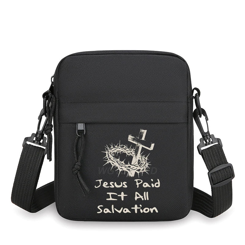 Christianity Retro Men Women Shoulder Bag，harajuku Lion and Cross Street Style Mobile Phone Bag，unisex Jesus Small Crossbody Bag