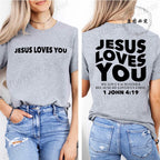 Jesus Loves You T-Shirt Christian Faith Based T Shirts Love Like Jesus T-Shirts Casual Short Sleeve Tee Tshirt for Women Clothes