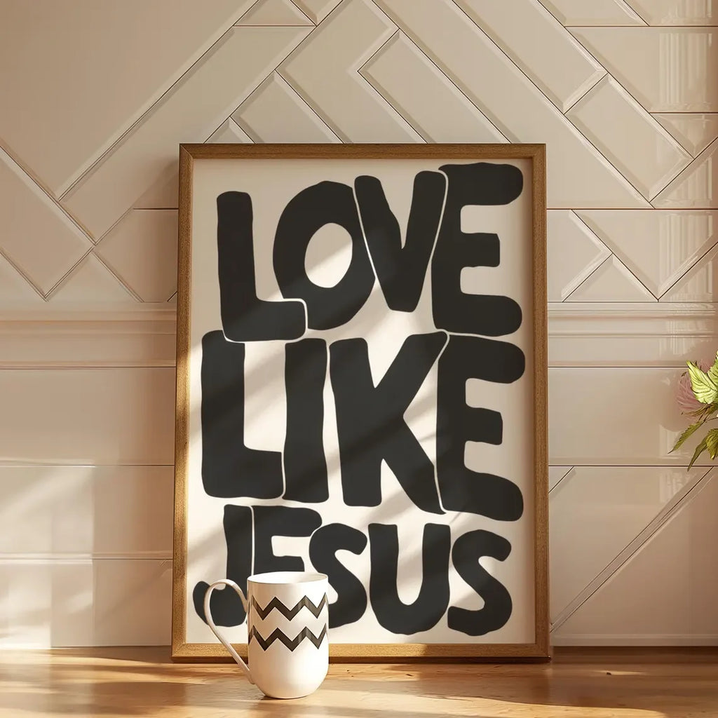 Modern Christian Wall Decor, Love Like Jesus Christian Poster Retro Christian Wall Art, Christian Gifts Digital Art, Printable
