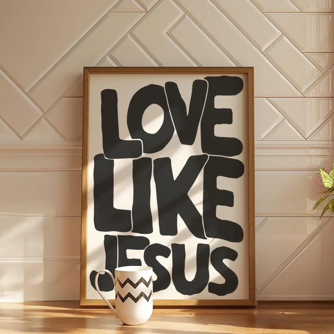 Modern Christian Wall Decor, Love Like Jesus Christian Poster Retro Christian Wall Art, Christian Gifts Digital Art, Printable