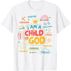 I Am A Child of God Christian Retro TShirt Faith Jesus Gifts Tee Tops Christianity Men Women Summer Crewneck Cotton Short Slevee