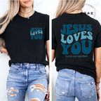 Jesus Loves You T-Shirt Christian Faith Based T Shirts Love Like Jesus T-Shirts Casual Short Sleeve Tee Tshirt for Women Clothes