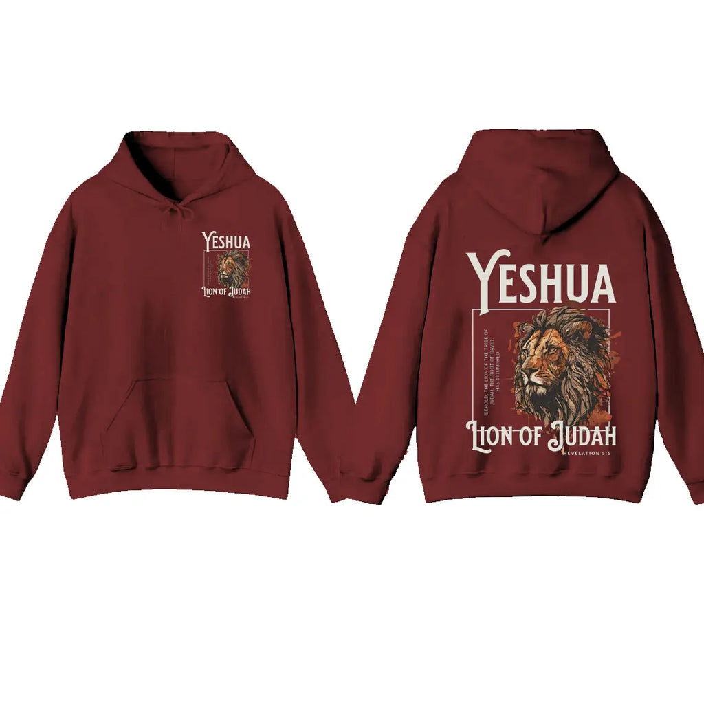 Yeshua Hoodie Spiritual Sweatshirt Baptism Gift Lion Hoodie for Men Bible Verse Scripture Hoody Jesus Hoodie Christian Unisex