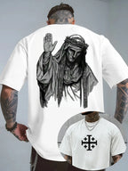 Men's Cotton T-Shirt Baldwin of Jerusalem Leper King Crusader Round Neck Short Sleeve Print Casual  Men Women Top New2026 Summer