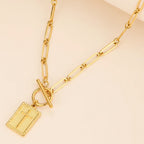 DOTIFI Stainless Steel Square Cross Pendant Necklace
