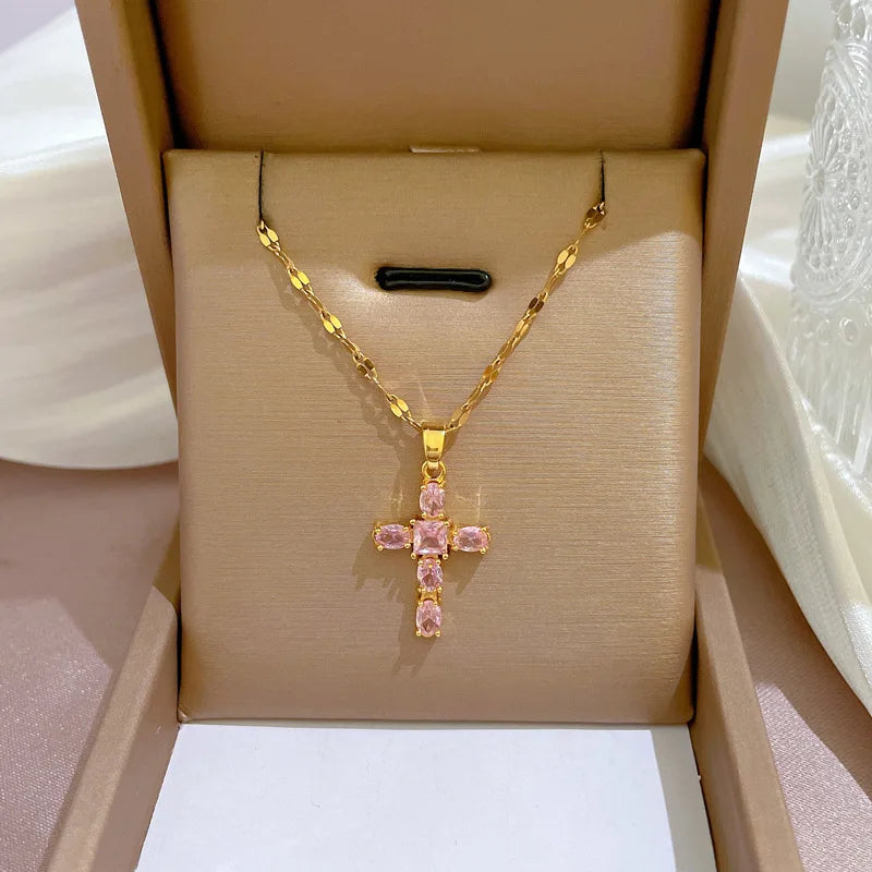Zircon Cross Necklace