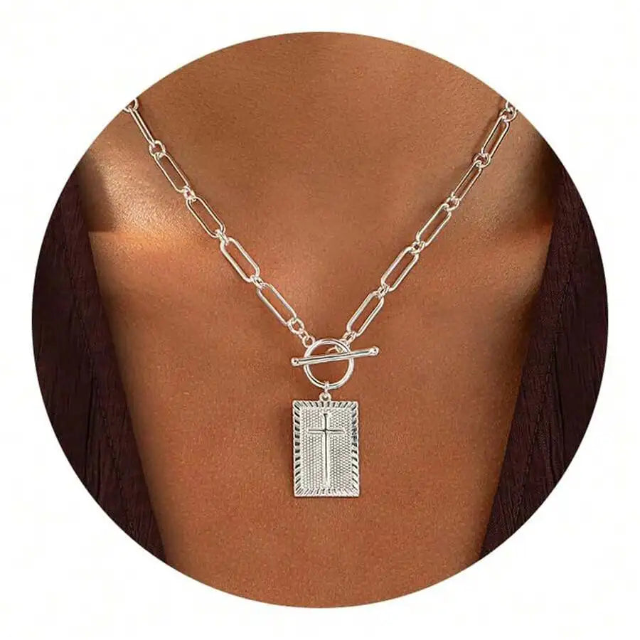Rectangle Cross Necklace